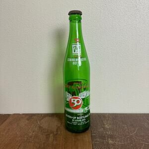 Vintage‎ 1978 7UP 50th Anniversary Commemorative Soda Bottle 16 oz St. Louis Mo
